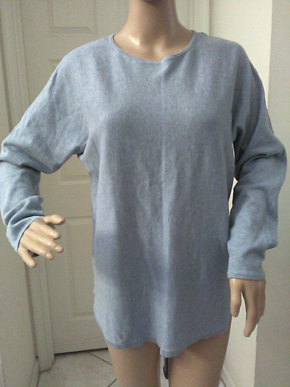 NWT MICHAEL Michael Kors Light Blue Crewneck Sweater LIG SLEEVE SOFTY SZ. M